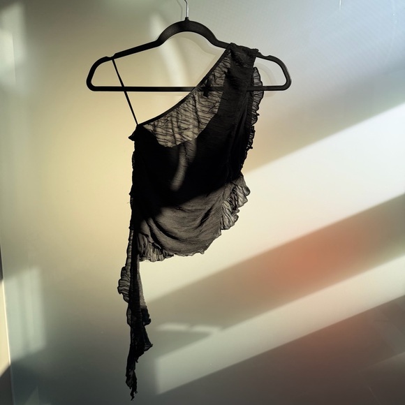 Zara Ruffle Asymmetrical Top - Picture 4 of 4